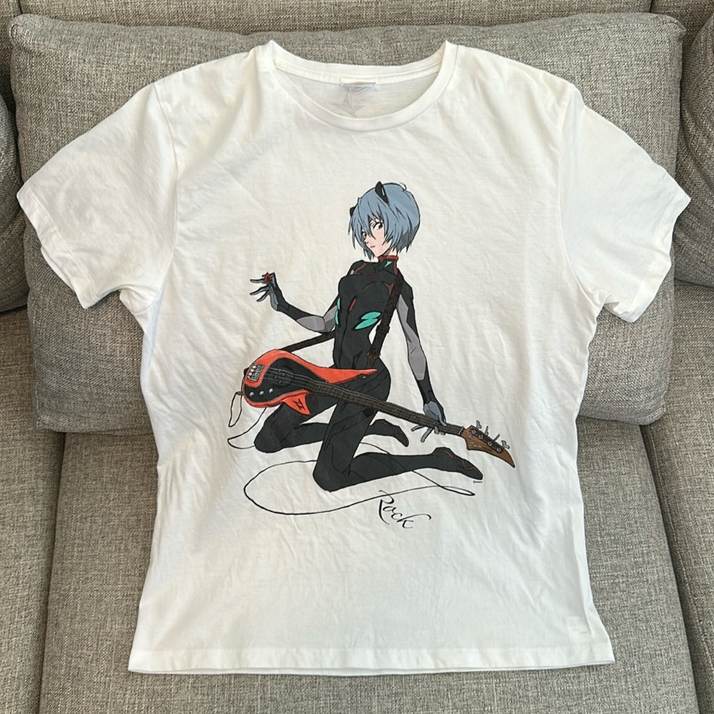 Rockin' Star Evangelion Rei Ayanami x Bass T-Shirt - Asian Men’s Medium